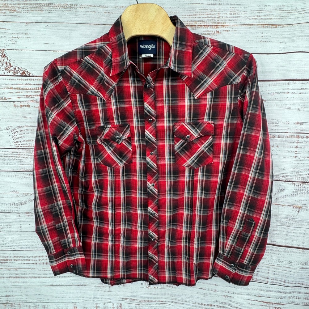 Wrangler Western Shirt 2XL‎ Plaid Snap Front Long Sleeve Cowboy Rodeo Vintage